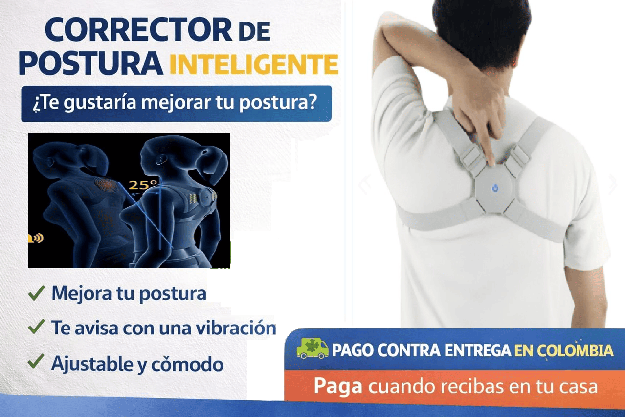 CORRECTOR DE POSTURA INTELIGENTE CON SENSOR Y VIBRACIÓN – AJUSTABLE Y RECARGABLE USB