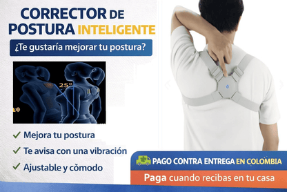 CORRECTOR DE POSTURA INTELIGENTE CON SENSOR Y VIBRACIÓN – AJUSTABLE Y RECARGABLE USB